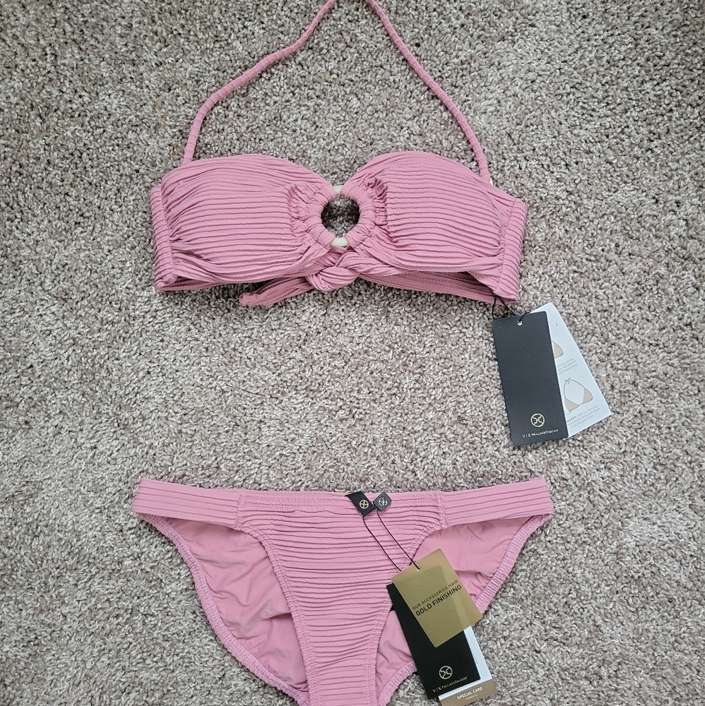 Pink Bandeau Bikini Set Dune Vix Size Medium
